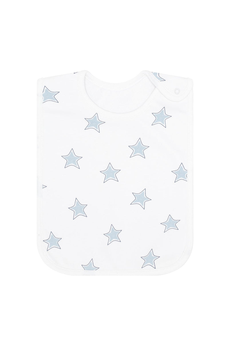 Blue Stars Print Feeding Bib