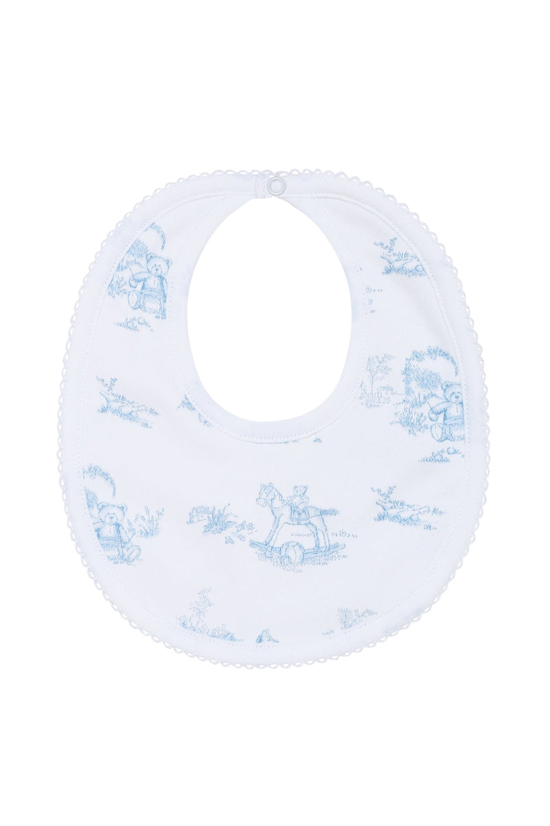 Blue Toile Baby Bib