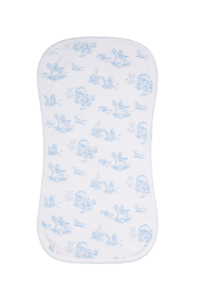 Blue Toile Burp Cloth