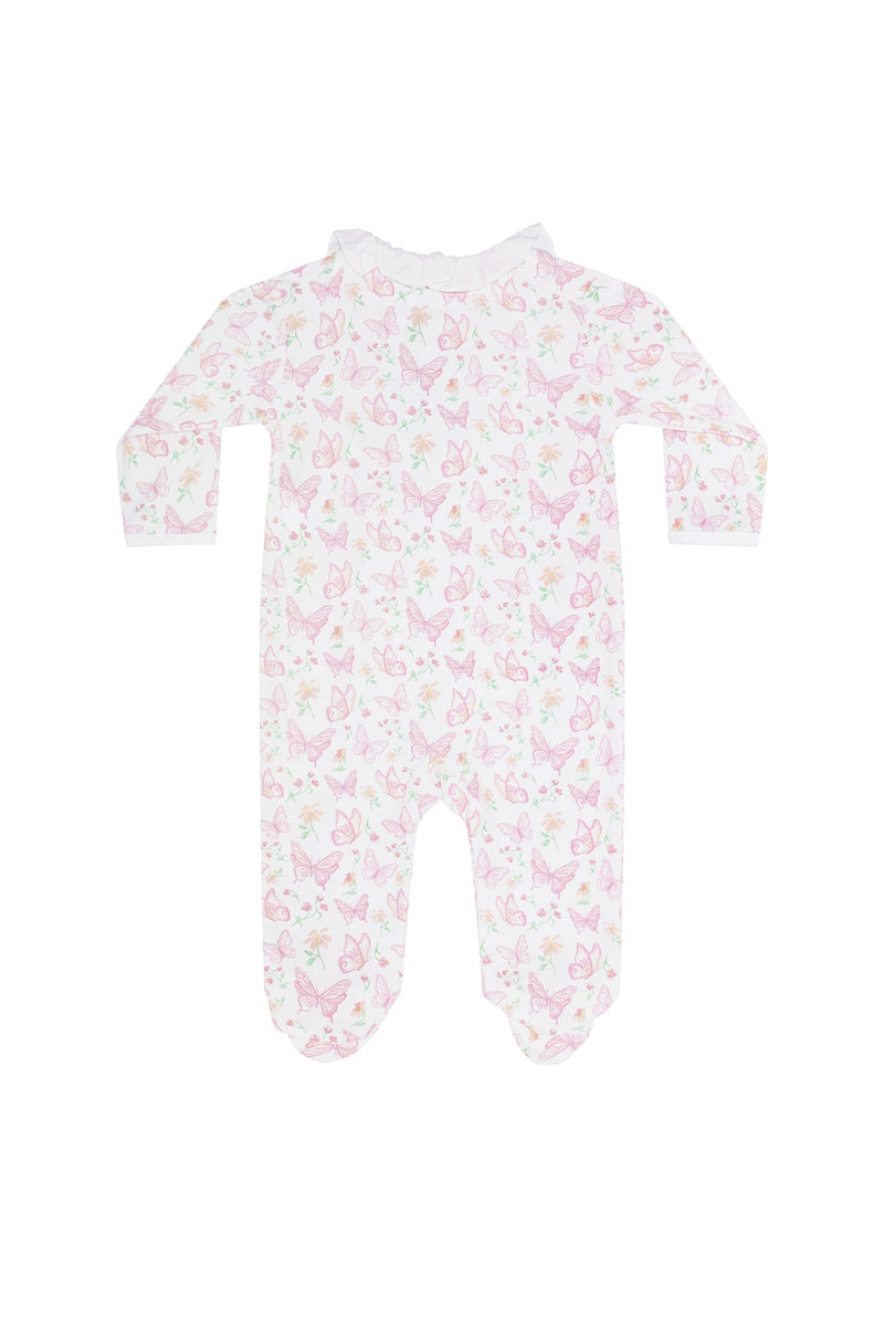 Butterflies Print Crossover Footie