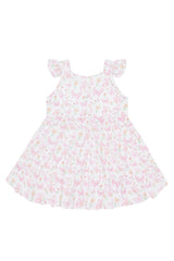 Butterflies Print Ruffle Dress