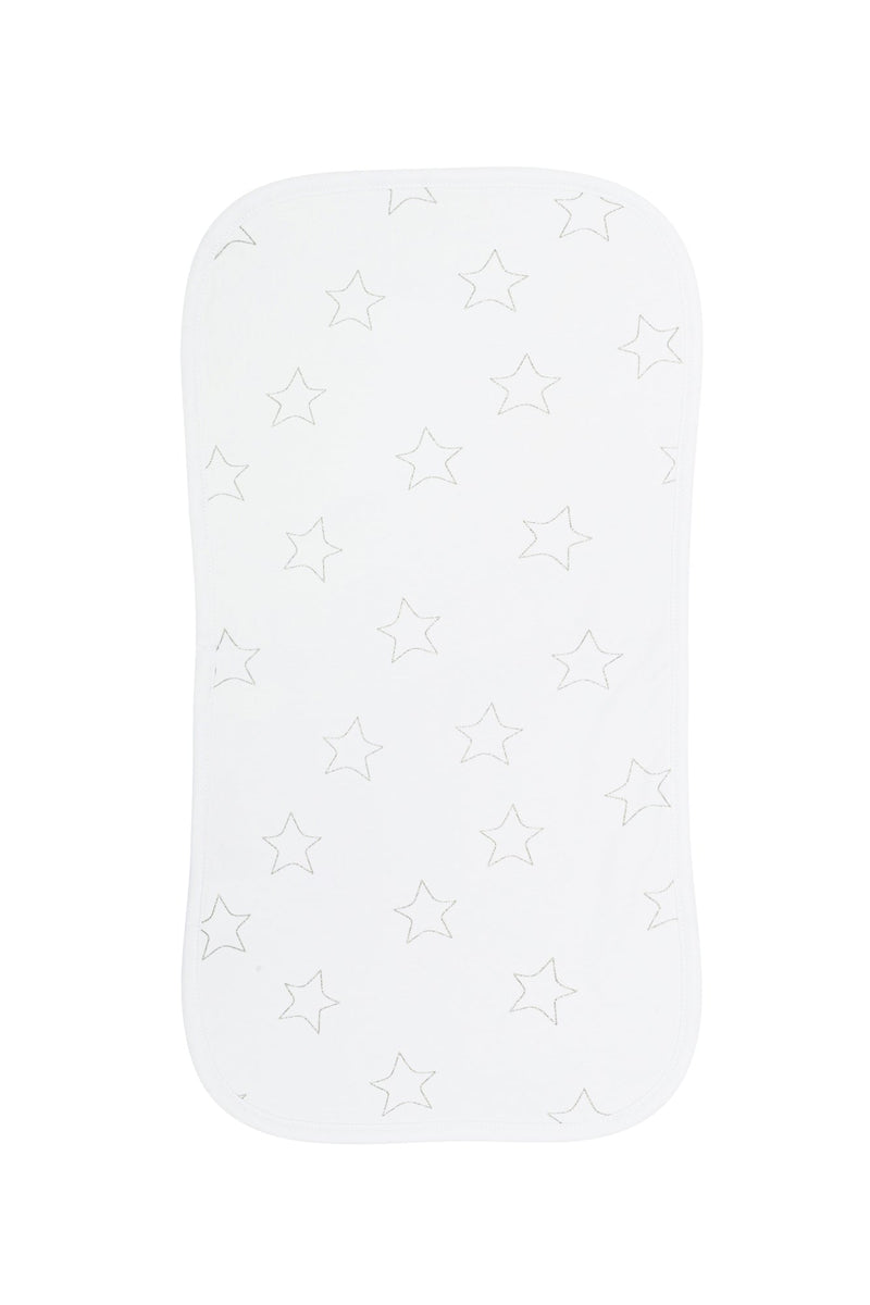 Grey Stars Print Burp Cloth