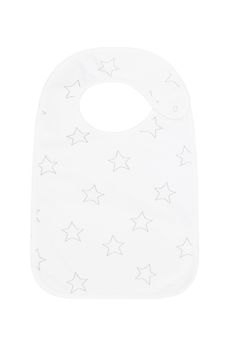 Grey Stars Print Feeding Bib