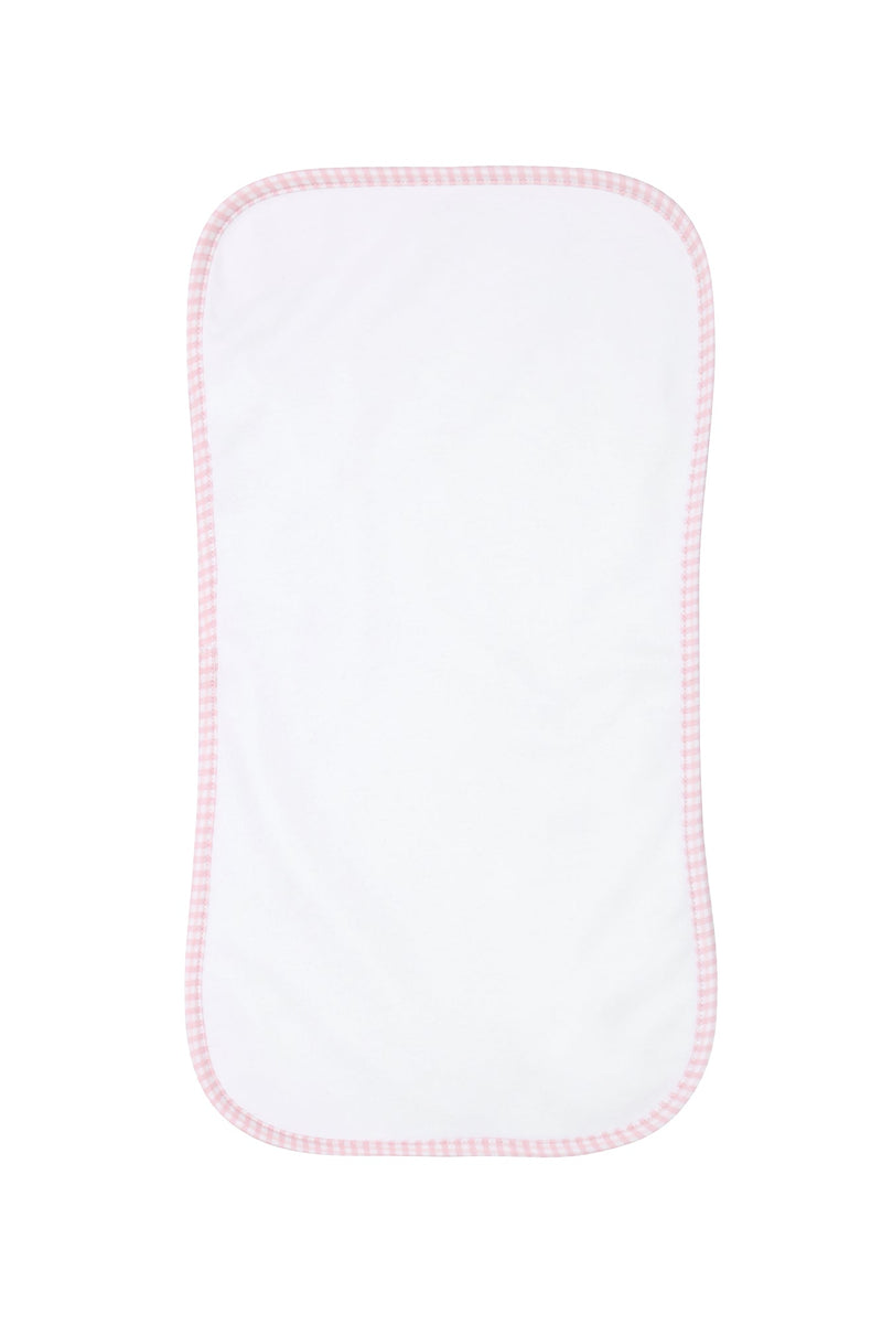 Pink Gingham Burp Cloth