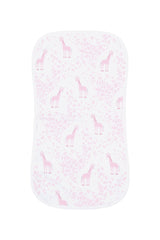 Pink Giraffe Print Burp Cloth
