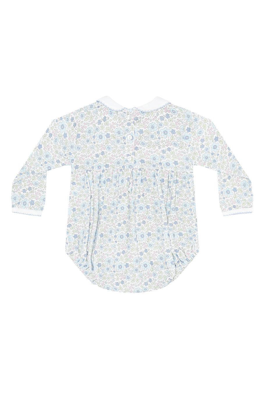 Blue Meadow Smocked Bubble LS