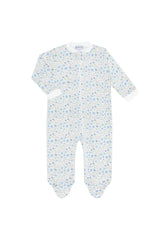 Blue Meadow Zipper Footie
