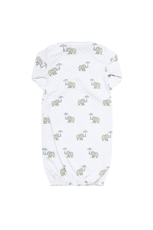 Blue Elephant Baby Gown 