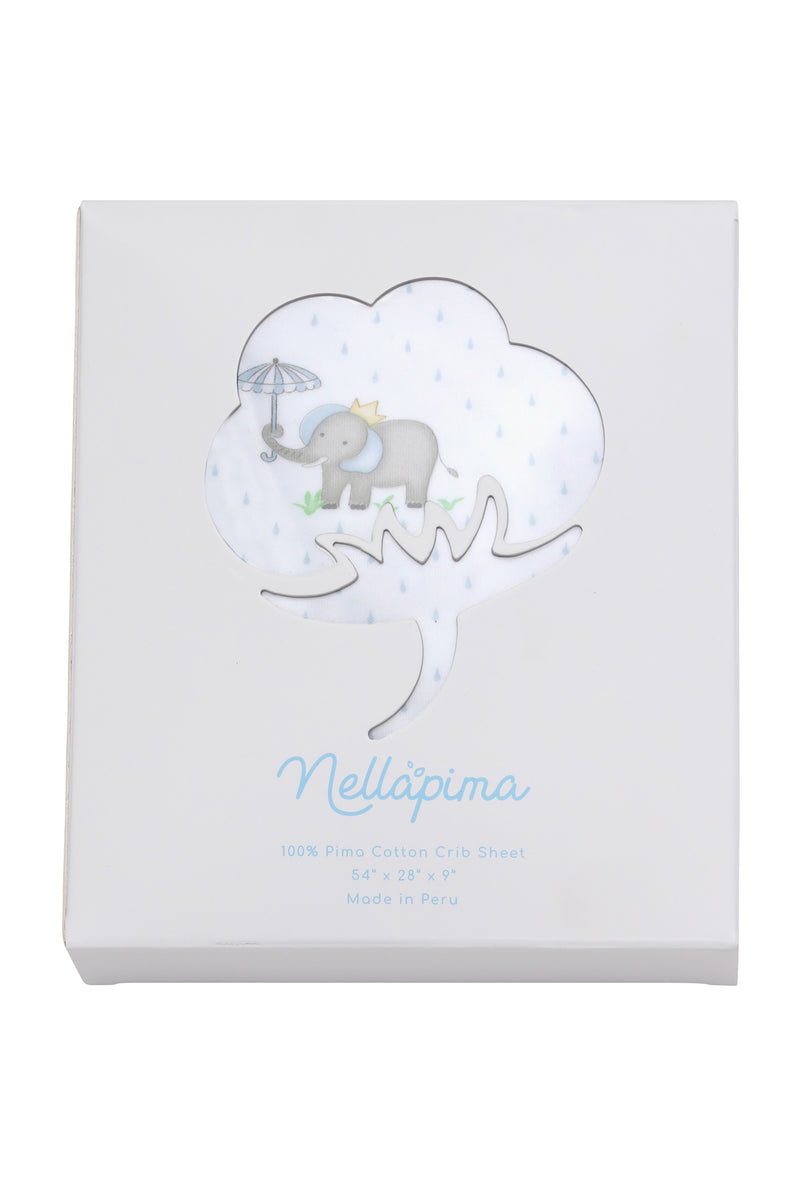Blue Elephant Baby Crib Sheets