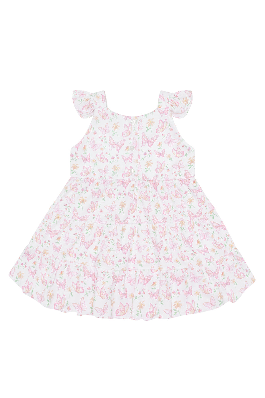 Butterflies Print Ruffle Dress