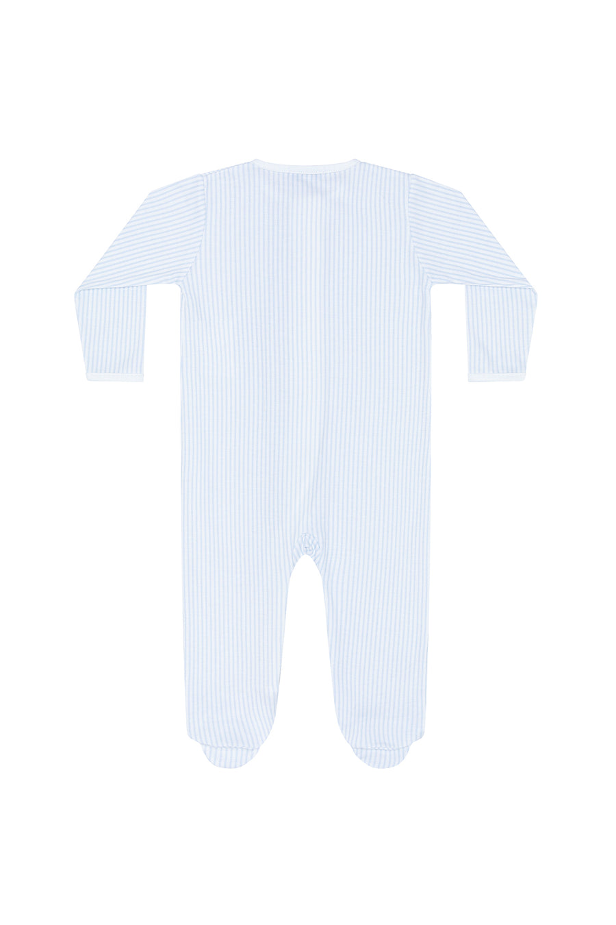 Blue Classic Stripes Zipper Footie