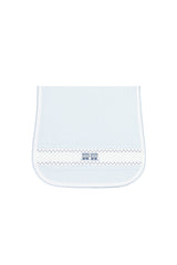 Blue Herringbone Embroidered Burp Cloth