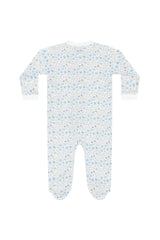 Blue Meadow Zipper Footie