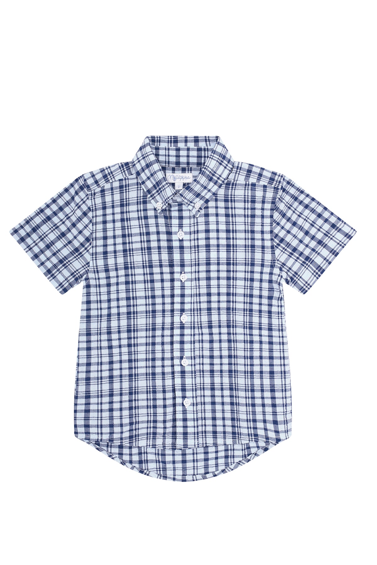 Nella Pima Blue Plaid Pima Cotton Shirt, Blue / Size 6