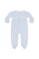 Blue Pumpkin Patch Embroidered Footie