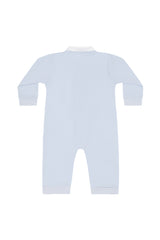 Blue Pumpkin Patch Embroidered Romper LS