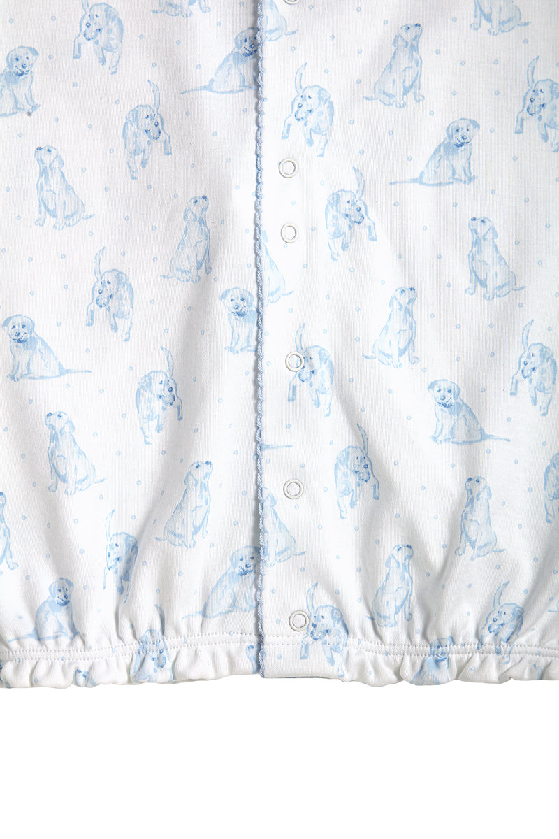 Blue Puppy Love Print Converter Gown