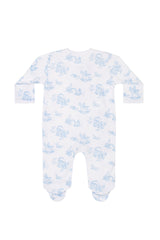 Blue Toile Crossover Footie