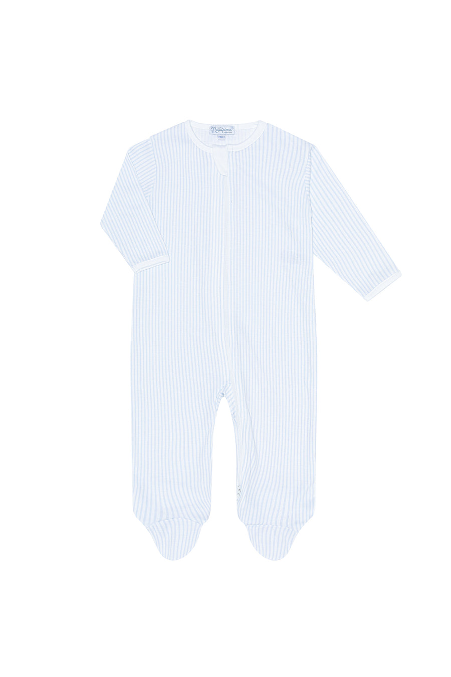 Blue Classic Stripes Zipper Footie