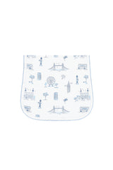 Blue London Toile Burp Cloth