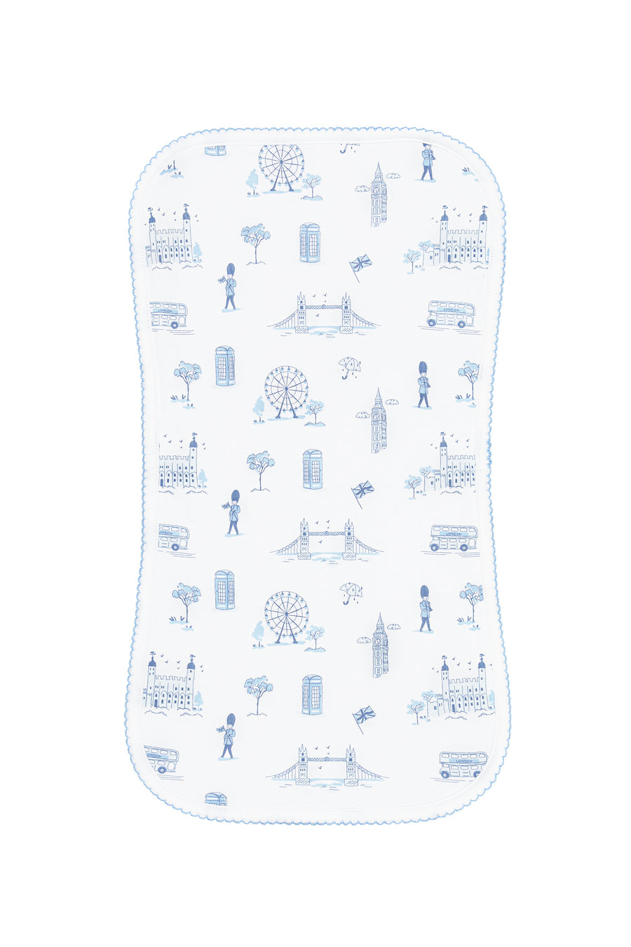 Blue London Toile Burp Cloth