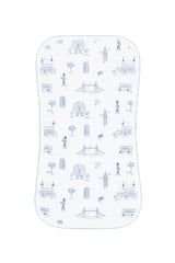 Blue London Toile Burp Cloth
