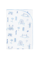 Blue London Toile Receiving Blanket