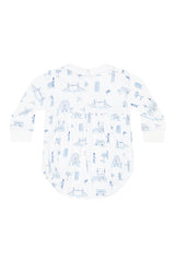 Blue London Toile Smocked Bubble LS
