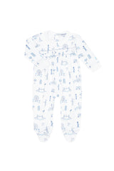 Blue Rocking Horse Smocked Footie