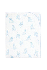 Blue Puppy Love Print Blanket
