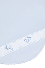 Blue Rocking Horse Embroidered Blanket