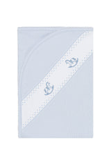 Blue Rocking Horse Embroidered Blanket
