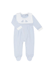 Blue Rocking Horse Embroidered Footie