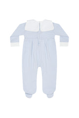 Blue Rocking Horse Embroidered Footie