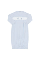 Blue Rocking Horse Embroidered Gown