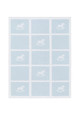 Blue Rocking Horse Knit Blanket