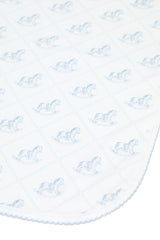 Blue Rocking Horse Receiving Blanket