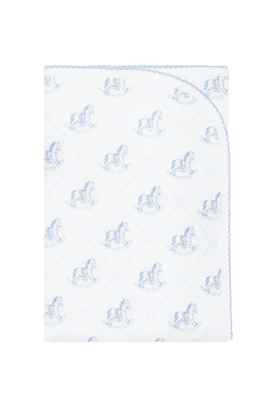 Blue Rocking Horse Receiving Blanket