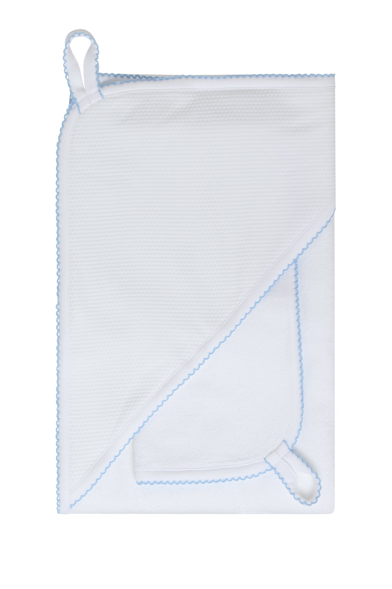 Nella Pima Bubble Hooded Towel, Blue main image 0