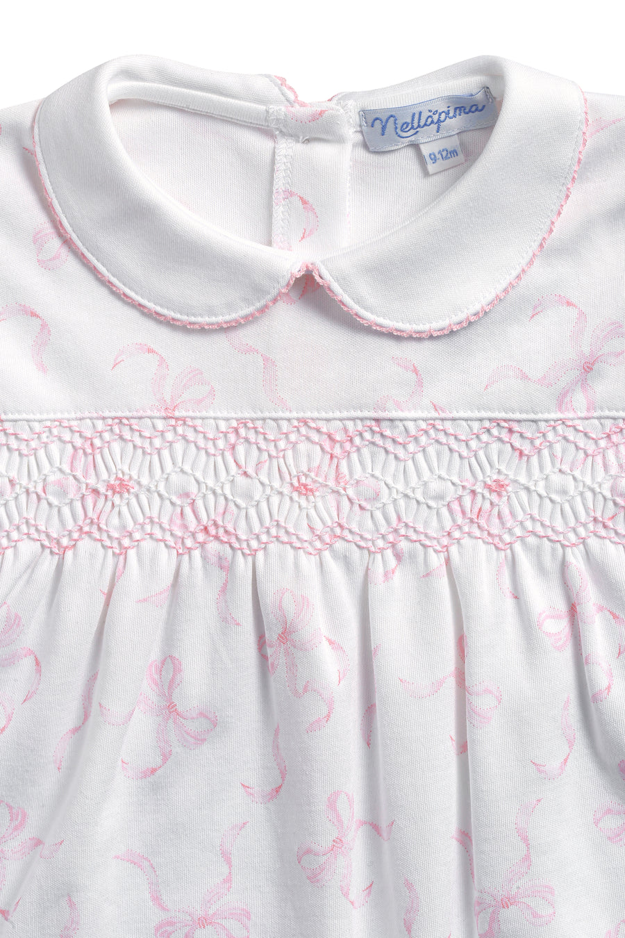 Charming Bows Print Smocked Footie