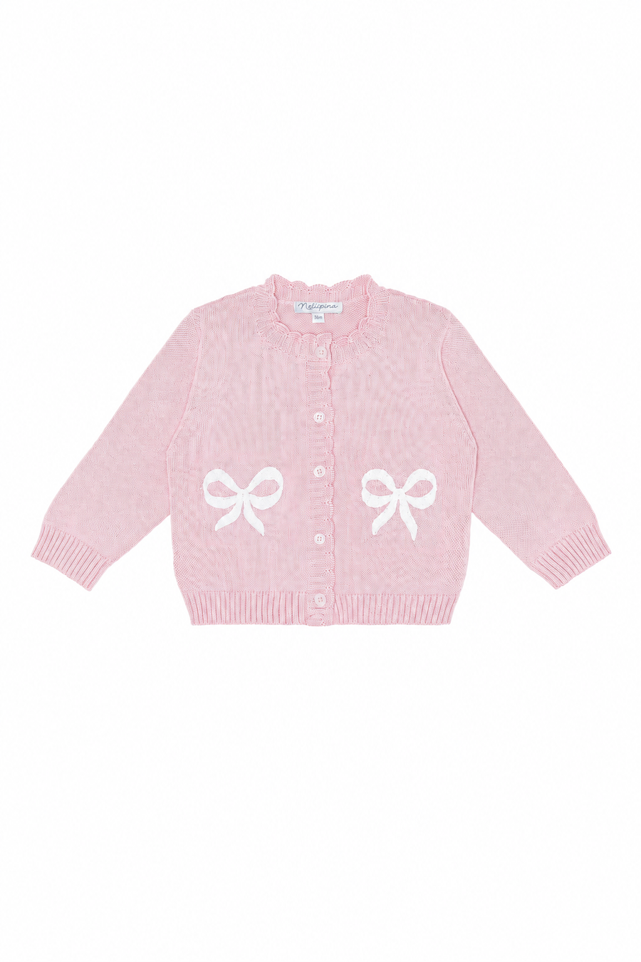 Charming Bow Embroidered knit Cardigan