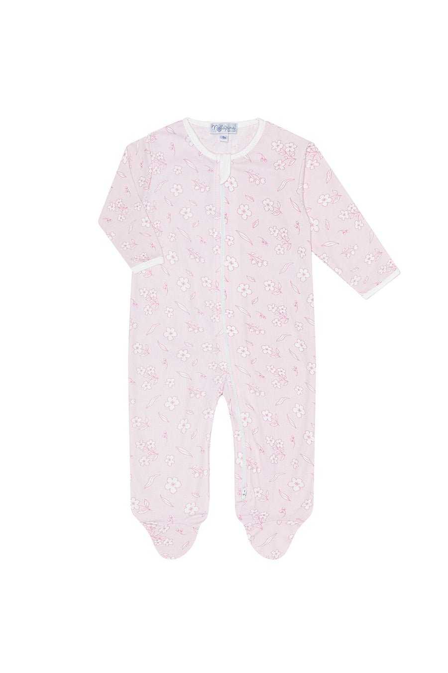 Cherry Blossoms Zipper Footie