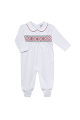 Christmas Smocked Footie