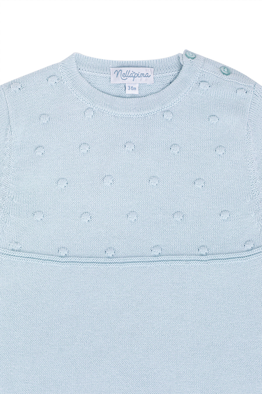Blue Dotted Knit Bodysuit