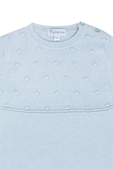 Blue Dotted Knit Bodysuit