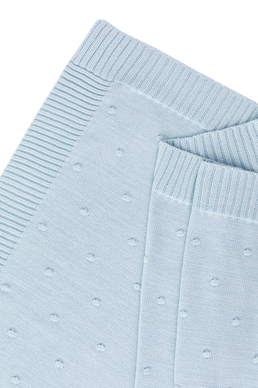 Blue Dotted Knit Receiving Blanket