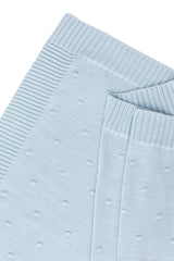 Blue Dotted Knit Receiving Blanket