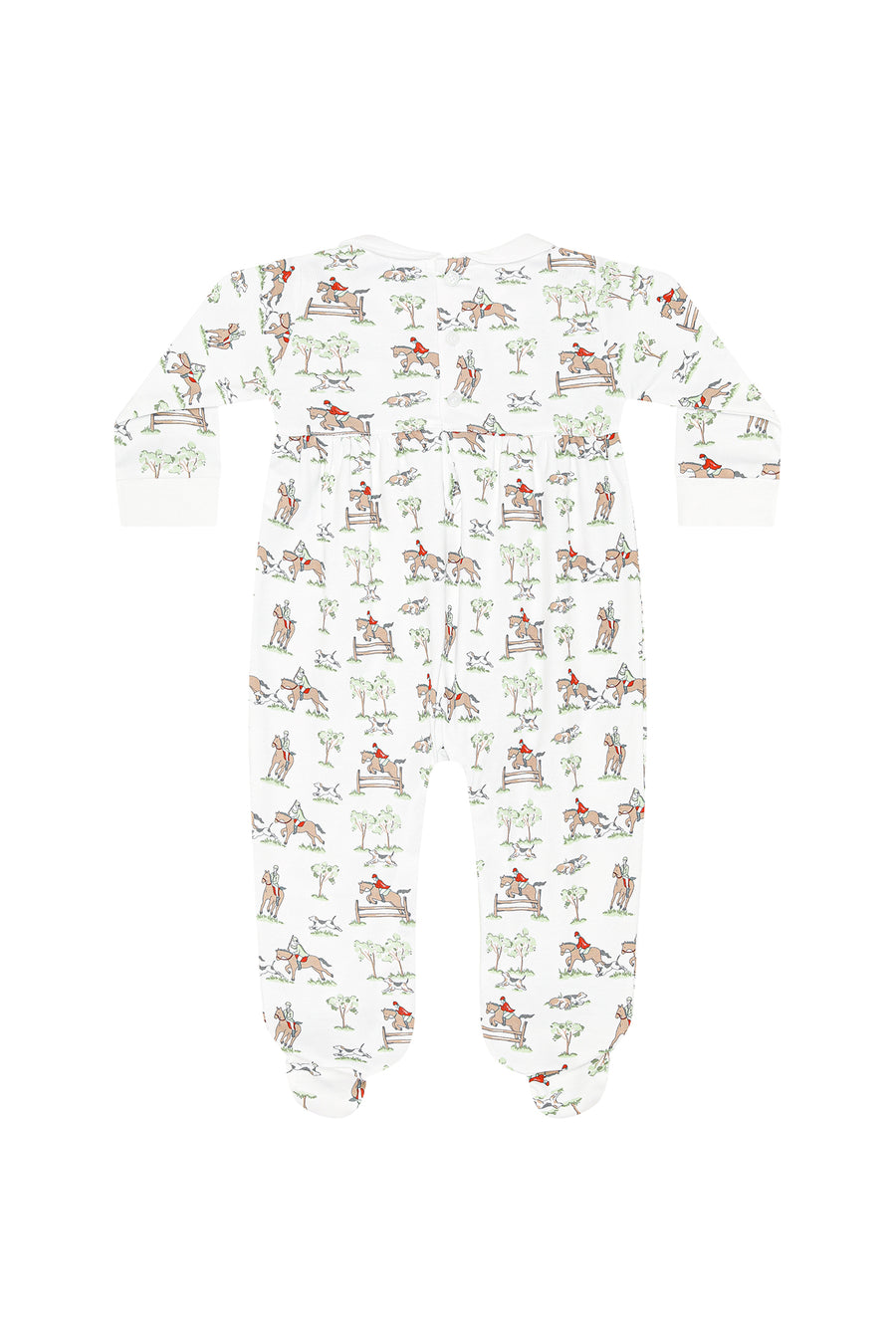 Equestrian Chase Smocked Footie