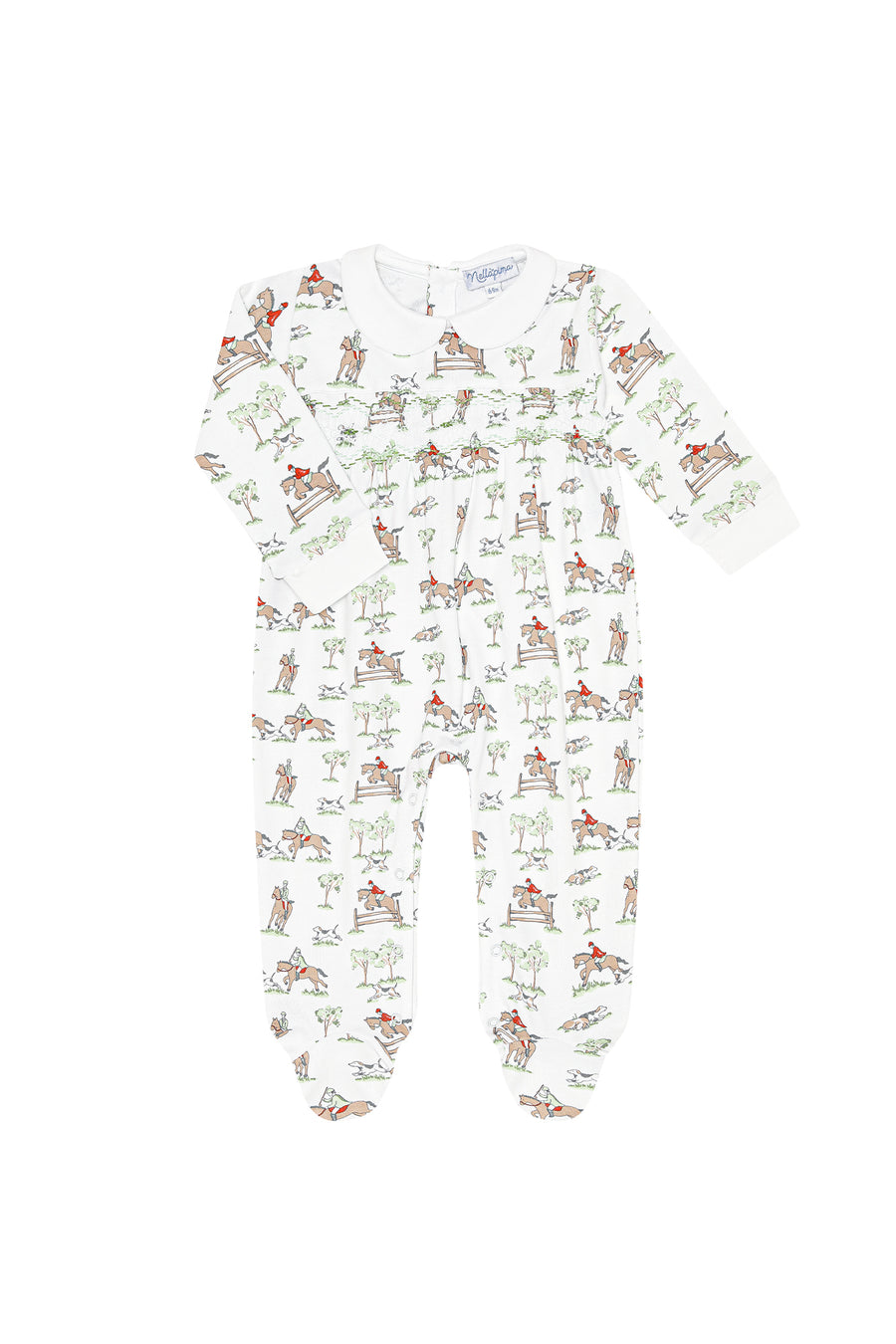 Equestrian Chase Smocked Footie