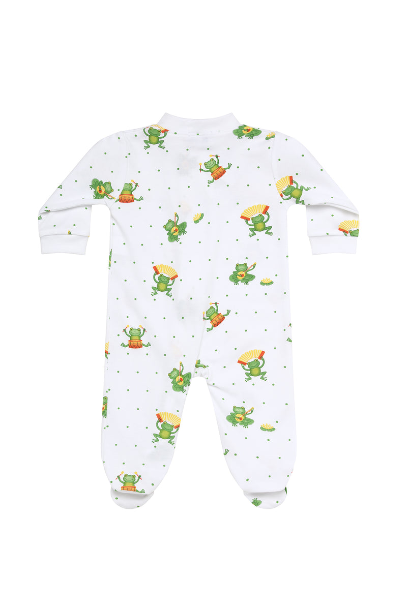 Frogs Baby Zipper Footie